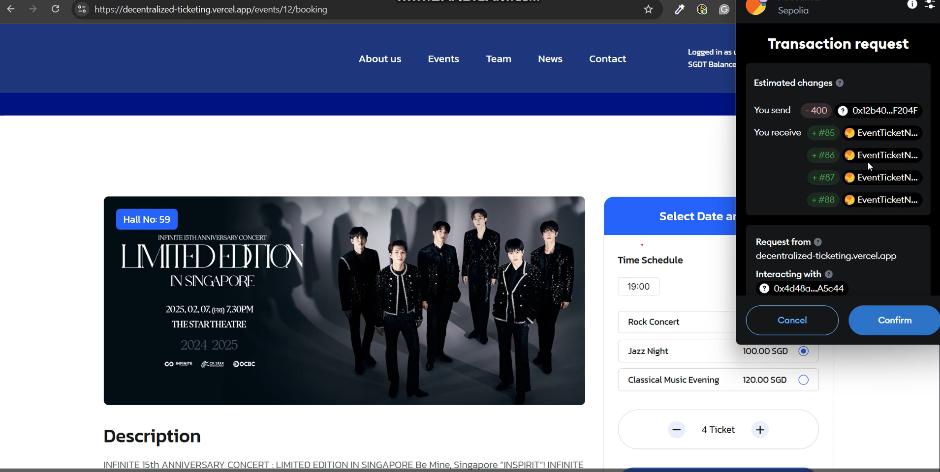 Decentralized Ticketing Platform